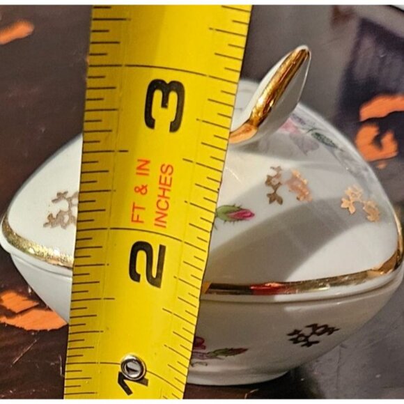 Vtg Trinket Lot Bavarian Trinket Box, Chinese Stamp Ink, Latton Sugar & Creamer - Picture 9 of 16